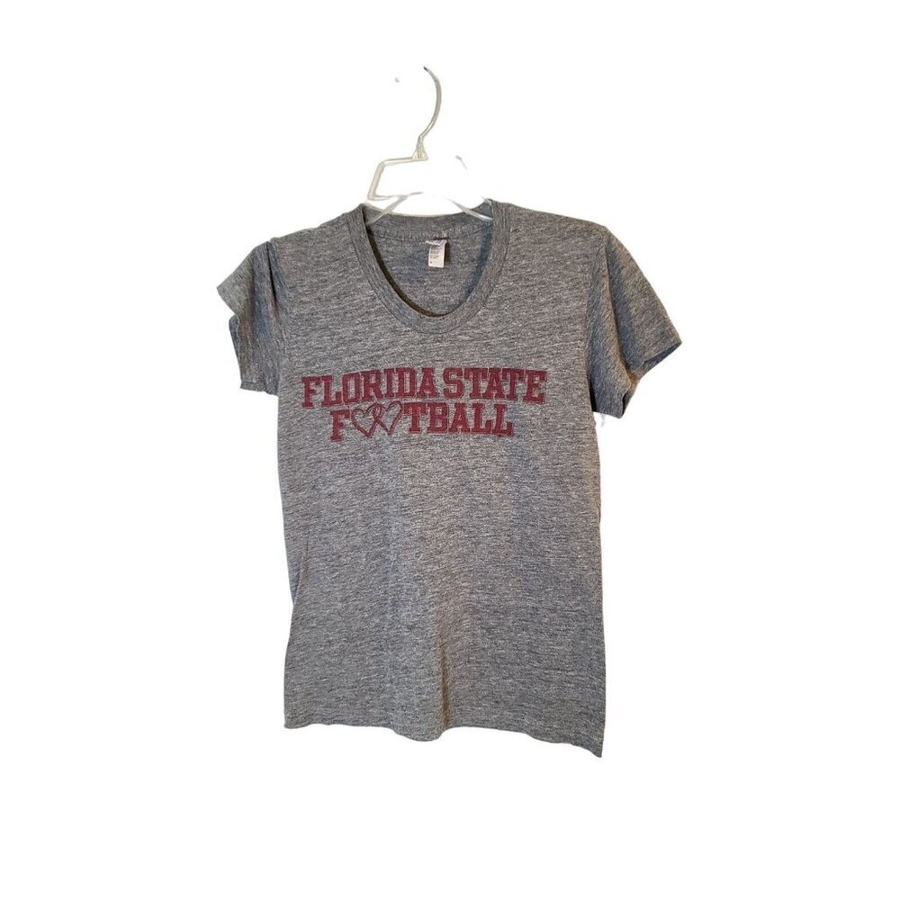 FSU Let's Huddle T-Shirt Gray‎ Cotton Blend Size Small Football